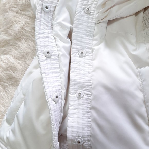 Elie Tahari HOODED White Down Puffer Vest jacket S M - Picture 8 of 10
